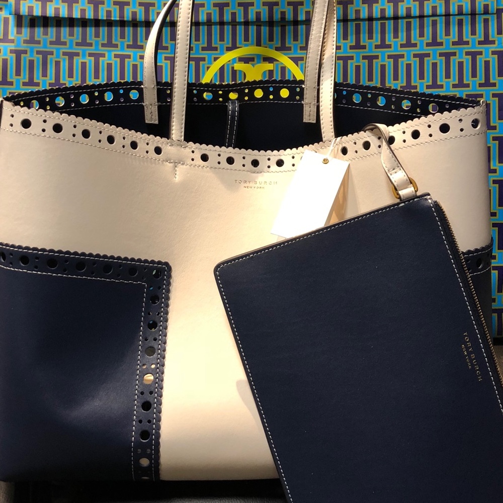 NWT Tory Burch Block- T Brogue Tote